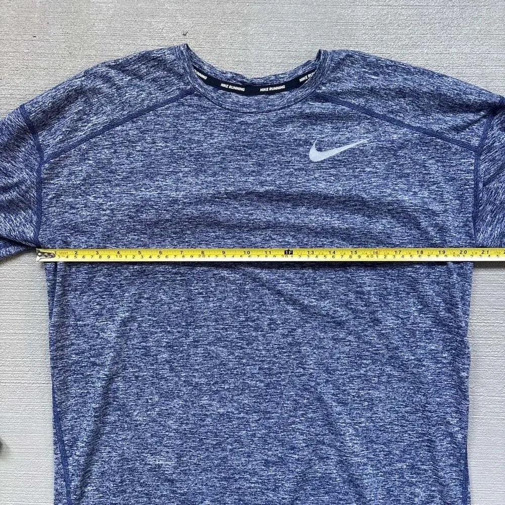 Nike Running Dri-FIT Blue Heathered Long Sleeve Performance Shirt